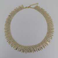 Golden Abstract Collar Necklace in Delicate Geometric Shapes around 1950