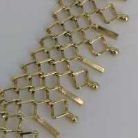 Golden Abstract Collar Necklace in Delicate Geometric Shapes around 1950