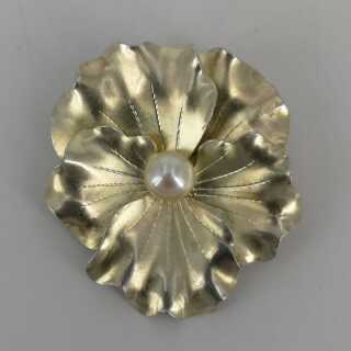 Pansy Brooch or Pendant in Silver from the 1930s