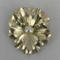 Pansy Brooch or Pendant in Silver from the 1930s