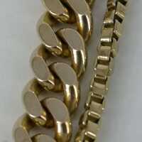Art Nouveau Vest Pocket Watch Chain or Bracelet in Gold