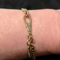 Art Nouveau Vest Pocket Watch Chain or Bracelet in Gold