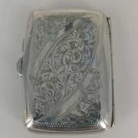 Art Nouveau Cigarette Case in Silver with Erotic Motif in Enamel
