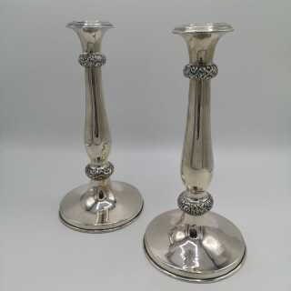 Beautiful Pair of Biedermeier Candlesticks in Silver from Vienna circa 1850