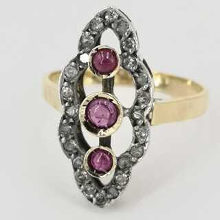 Antikschmuck für Damen - Annodazumal Antikschmuck: Eleganter Marquise Ring online kaufen