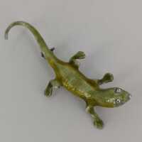 Magnificent Art Deco Lizard Brooch in Silver with Enamel
