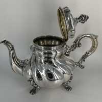 Magnificent Large Antique Dresden Baroque Teapot in Silver circa 1890