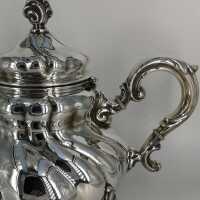 Magnificent Large Antique Dresden Baroque Teapot in Silver circa 1890