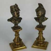 Antique children busts in bronze in uniforms from France...