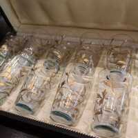 11 signed Fritz Heckert art nouveau glasses in original...