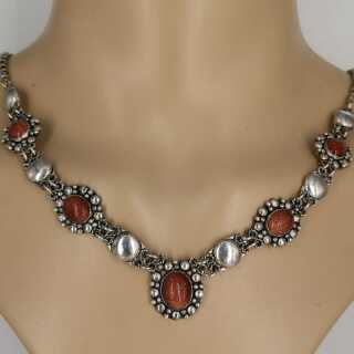 Vintage Collier in Silber mit Sonnenstein  annodazumal antikschmuck: Vintage silber collier online kaufen 
