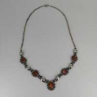 Beautiful necklace in silver with sunstone traditional jewellery