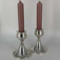 Schlichtes Paar Kerzenleuchter in Silber - Annodazumal...