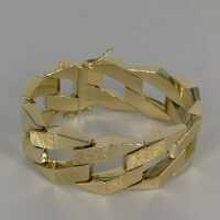Elegantes Damen Backstein Armband in Gold mit diagonalen Gliedern