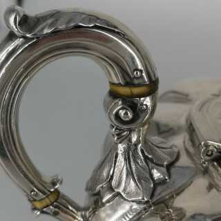 Antique Teapot in Silver in the Shape of a Pumpkin from England 1831