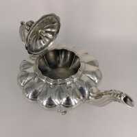 Antique Teapot in Silver in the Shape of a Pumpkin from England 1831