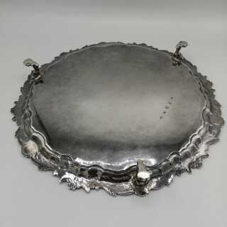 Large Antique Silver Tray from England under George II from 1751 