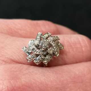 Vintage Ring in Weißgold und Diamanten - Annodazumal Antikschmuck: Vintage Hochzeitsring in Weißgold und Diamanten kaufen
