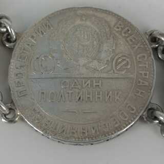 Antique Coin Bracelet in Silver with Kopecks from Russia