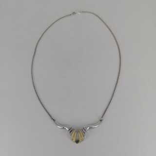 Art Deco necklace around 1920 in silver with ivory applications