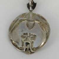 Jugendstil Medaillon in Silber mit Emaille und Opalen