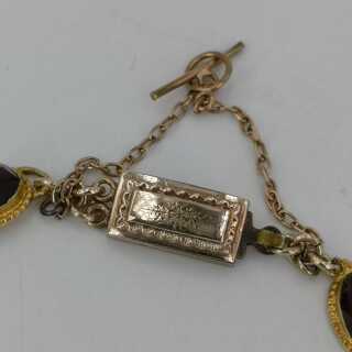 Antikes Armband in Gold mit Turmalinen aus dem Spätbarock um 1730