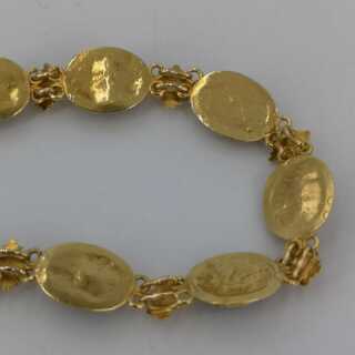 Antique bracelet in gold with tourmalines from the late baroque around 1730