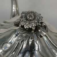 Antique Teapot in Silver in the Shape of a Pumpkin from England 1840