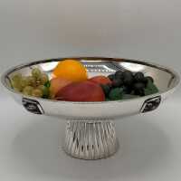 Large centrepiece in silver and enamel applications from the 1950s