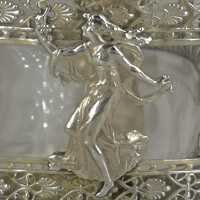 Art Nouveau Jardiniere circa 1900 in solid silver with original glass insert