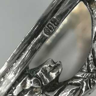 Filigree Saliere in Silver with Glass Insert from Historicism around 1880