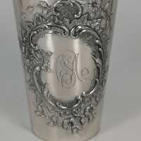 Set of antique wine cups in silver from the Neo-Rococo period