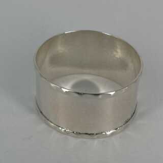 Antique Napkin Ring in Silver with Hammered Decoration