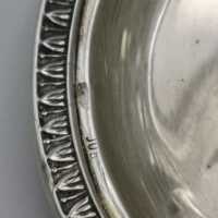 Vintage Parmesan Schale in Silber und Glaseinsatz