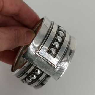 Modern wide bangle in silver from Mexico