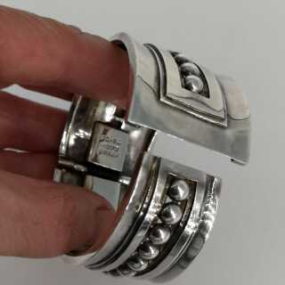 Modern wide bangle in silver from Mexico