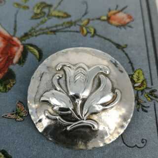 Vintage Silberschmuck für Damen - Annodazumal Antikschmuck: Runde Brosche in Silber online kaufen