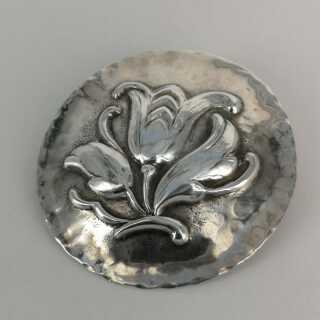 Antikschmuck in Silber - Annodazumal Antikschmuck: Vintage Brosche mit floralem Dekor kaufen