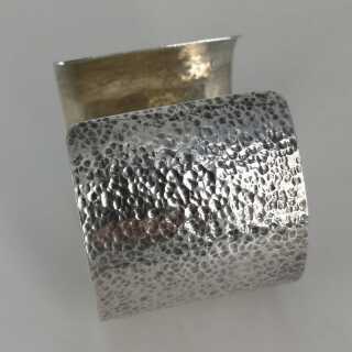 Vintage hammered silver bangle from the 1960s handcrafted