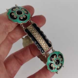 Art Deco Schmuck - Annodazumal Antikschmuck: Art Deco Armband in Silber mit Emaille kaufen