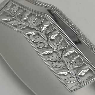 Classicist Fish Mat in Silver with Oak Leaf Decor from 1814