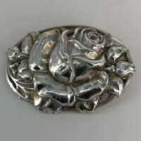 Jugendstil Schmuck - Annodazumal Antikschmuck: Antike Rosenbrosche in Silber