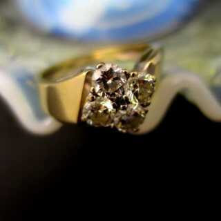 Beautiful ladys vintage white gold ring with diamonds handmade fresh design